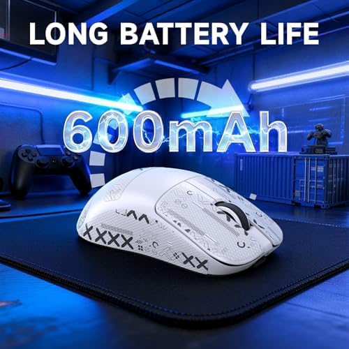 SOMIA MAGIC-REFINER AJ199 Souris De Jeu sans Fil Superlégère 49g avec Bande De Prise en Main, Capteur PAW3311, MCU BK3633, 24KDPI Réglable, 1KHz, BT/2.4G/Fil, 600mAh Rechargeable, pour PC/Win/Mac, Blanc - Image 7