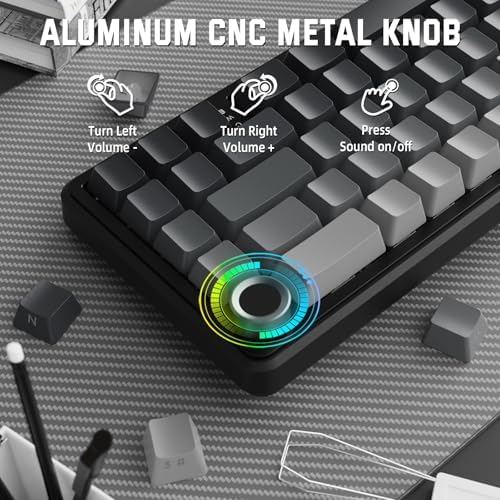 X Attack Shark X66 Clavier Mécanique sans Fil 65% avec Bouton, Clavier De Jeu RGB Échange Chaud 60%, BT/2,4 G/USB-C, Linear Switch, Touches PBT Imprimées sur Le Côté -Nuit Au Clair De Lune - Image 5