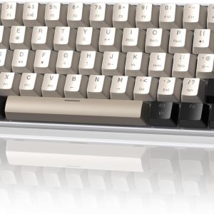 MAGIC-REFINER MK21 Clavier Mécanique de Jeu Filaire 60% USB-C, QWERTY UK, Interrupteurs Linéaires Red, Hot Swappable, 62 Touches Ultra-Compact, Éclairage Arrière RGB, Touche PBT, Blanc Étoilé