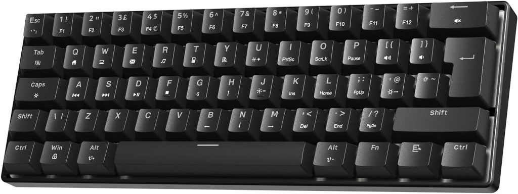 MAGIC-REFINER MK37 Clavier Gamer Mécanique Filaire 60%, Interrupteurs Magnétiques à Effet Hall, Taux de Polling 8000, Trigger Rapide, Précision RT 0.04mm, Éclairage Arrière RGB, PBT, QWERTY, Noir
