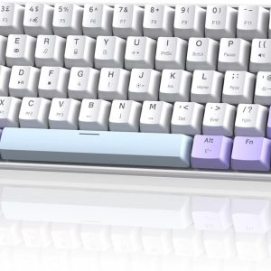 MAGIC-REFINER MK21 Clavier Mécanique de Jeu Filaire 60% USB-C, QWERTY UK, Interrupteurs Linéaires Red, Hot Swappable, 62 Touches Ultra-Compact, Éclairage Arrière RGB, Touche PBT, Lavande