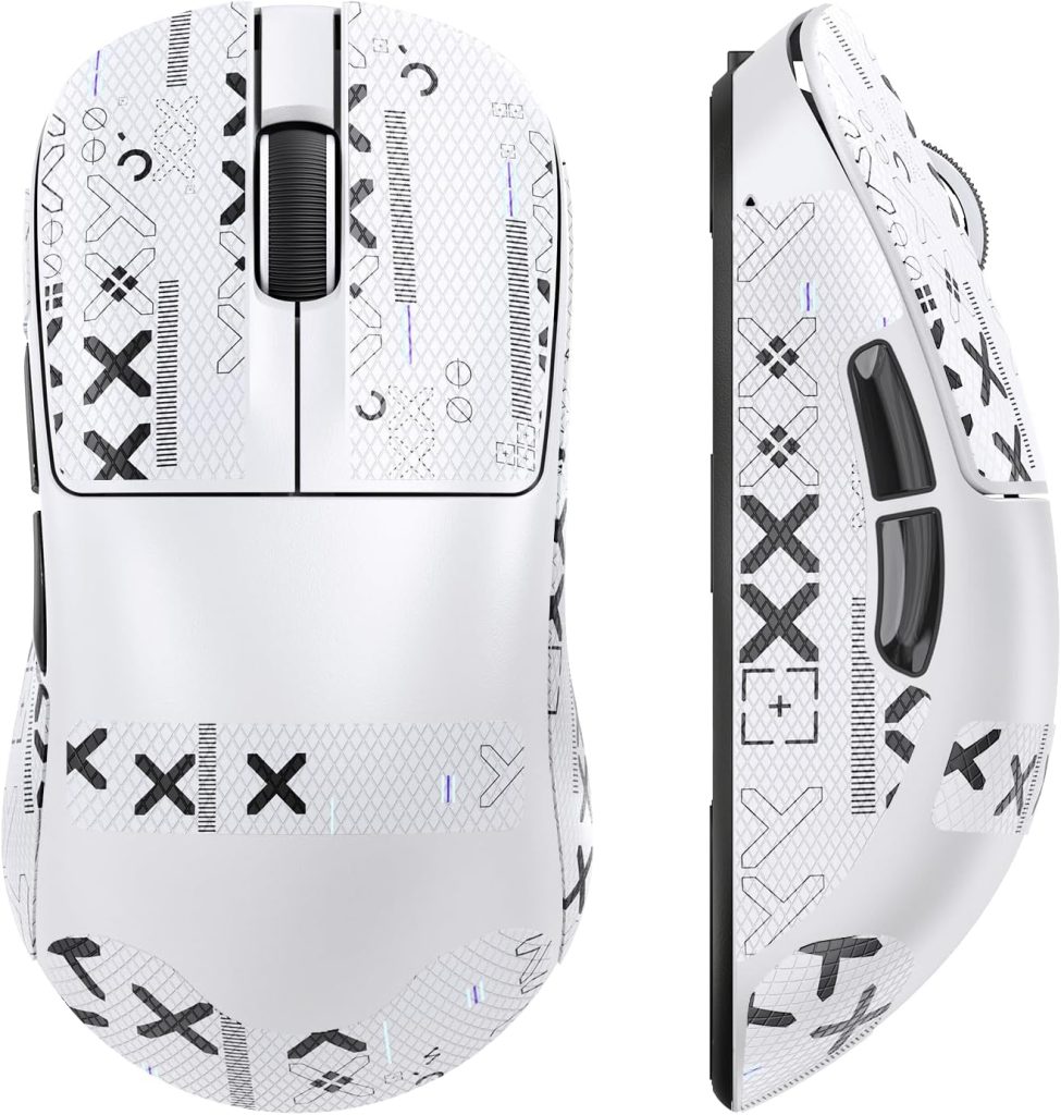 SOMIA MAGIC-REFINER AJ199 Souris De Jeu sans Fil Superlégère 49g avec Bande De Prise en Main, Capteur PAW3311, MCU BK3633, 24KDPI Réglable, 1KHz, BT/2.4G/Fil, 600mAh Rechargeable, pour PC/Win/Mac, Blanc