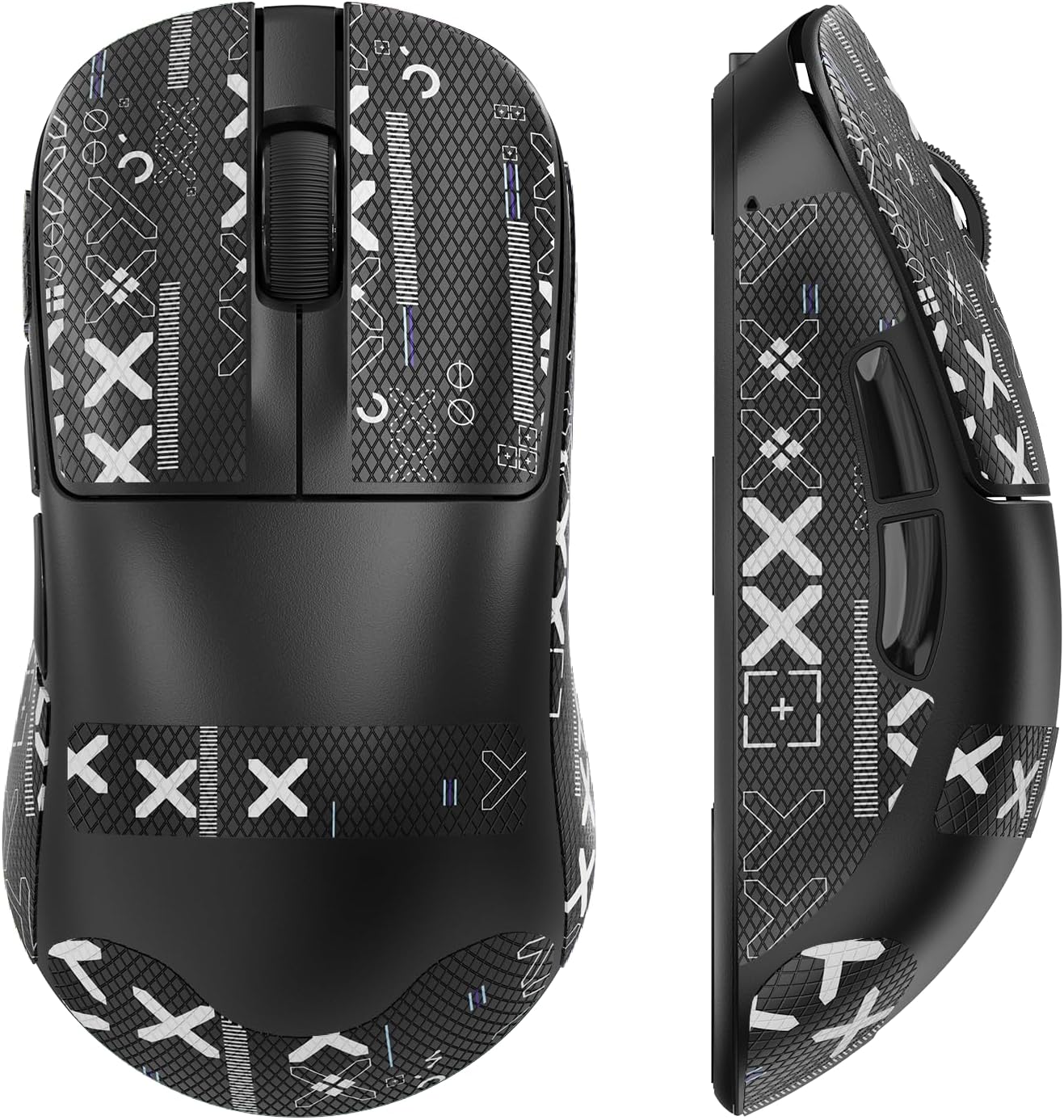MAGIC-REFINER AJ199 Souris De Jeu sans Fil Superlégère 49g avec Bande De Prise en Main, Capteur PAW3311, MCU BK3633, 24KDPI Réglable, 1KHz, BT/2.4G/Fil, 600mAh Rechargeable, pour PC/Win/Mac, Noir
