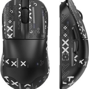 MAGIC-REFINER AJ199 Souris De Jeu sans Fil Superlégère 49g avec Bande De Prise en Main, Capteur PAW3311, MCU BK3633, 24KDPI Réglable, 1KHz, BT/2.4G/Fil, 600mAh Rechargeable, pour PC/Win/Mac, Noir